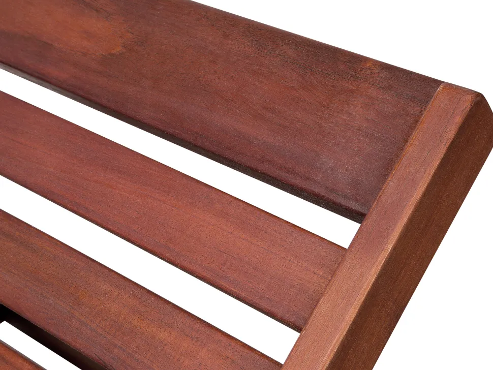 Gartenliege Akazienholz Dunkelbraun Auflage Cremeweis Rollbar Toscana