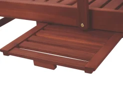 Gartenliege Akazienholz Dunkelbraun Auflage Cremeweis Rollbar Toscana