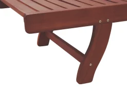 Gartenliege Akazienholz Dunkelbraun Auflage Cremeweis Rollbar Toscana