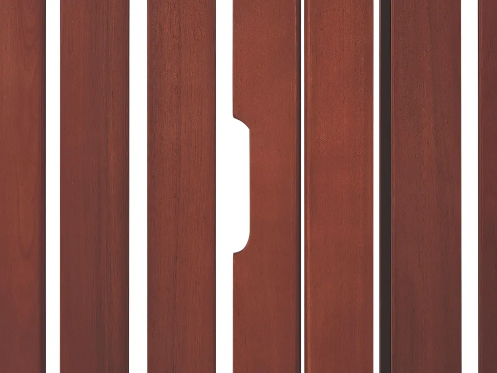 Gartenliege Akazienholz Dunkelbraun Auflage Cremeweis Rollbar Toscana