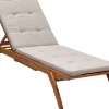 Gartenliege Akazienholz Hellbraun Auflage Beige Rollbar Cesana