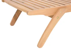 Gartenliege Akazienholz Hellbraun Auflage Beige Rollbar Cesana