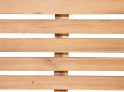 Gartenliege Akazienholz Hellbraun Auflage Beige Rollbar Cesana