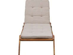 Gartenliege Akazienholz Hellbraun Auflage Beige Rollbar Cesana
