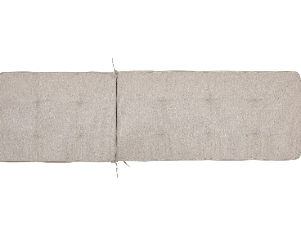Gartenliege Akazienholz Hellbraun Auflage Beige Rollbar Cesana