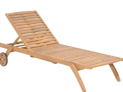 Gartenliege Akazienholz Hellbraun Rollbar Cesana