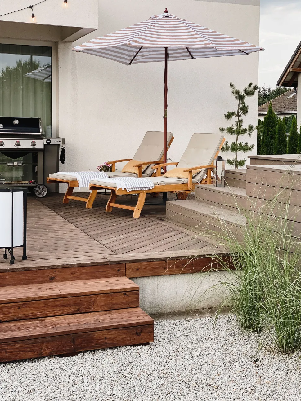 Gartenliege Akazienholz Hellbraun Auflage Cremeweis Rollbar Java