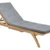 Gartenliege Akazienholz Hellbraun Auflage Grau Rollbar Cesana