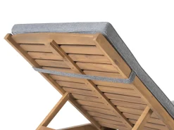 Gartenliege Akazienholz Hellbraun Auflage Grau Rollbar Cesana