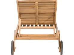 Gartenliege Akazienholz Hellbraun Auflage Grau Rollbar Cesana