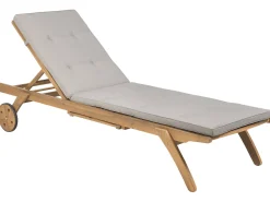 Gartenliege Akazienholz Hellbraun Auflage Taupe Rollbar Cesana
