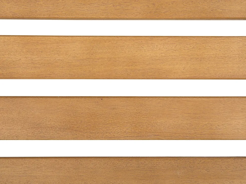 Gartenliege Akazienholz Hellbraun Auflage Dunkelblau-Beige Gestreift Rollbar Java
