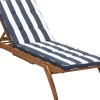 Gartenliege Akazienholz Hellbraun Auflage Marineblau Gestreift Rollbar Cesana