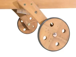 Gartenliege Akazienholz Hellbraun Auflage Marineblau Gestreift Rollbar Cesana