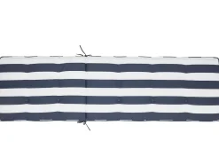 Gartenliege Akazienholz Hellbraun Auflage Marineblau Gestreift Rollbar Cesana