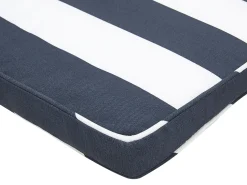 Gartenliege Akazienholz Hellbraun Auflage Marineblau Gestreift Rollbar Cesana