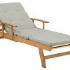 Gartenliege Akazienholz Hellbraun Auflage Grau-Beige Rollbar Java