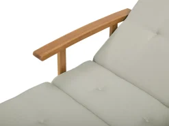 Gartenliege Akazienholz Hellbraun Auflage Grau-Beige Rollbar Java