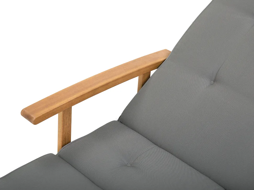 Gartenliege Akazienholz Hellbraun Auflage Graphitgrau Rollbar Java