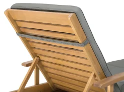 Gartenliege Akazienholz Hellbraun Auflage Graphitgrau Rollbar Java