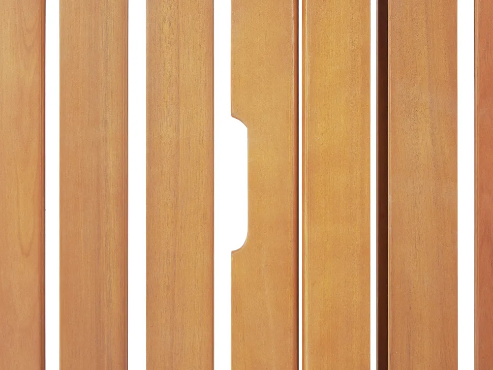 Gartenliege Akazienholz Hellbraun Auflage Blau Rollbar Java