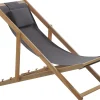 Gartenliege Akazienholz Hellbraun Textil Grau Avellino