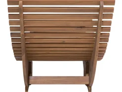 Gartenliege Akazienholz Hellbraun Auflage Grau Brescia