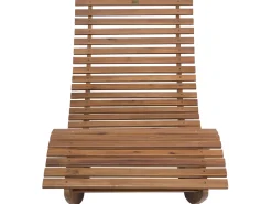 Gartenliege Akazienholz Hellbraun Auflage Taupe Brescia