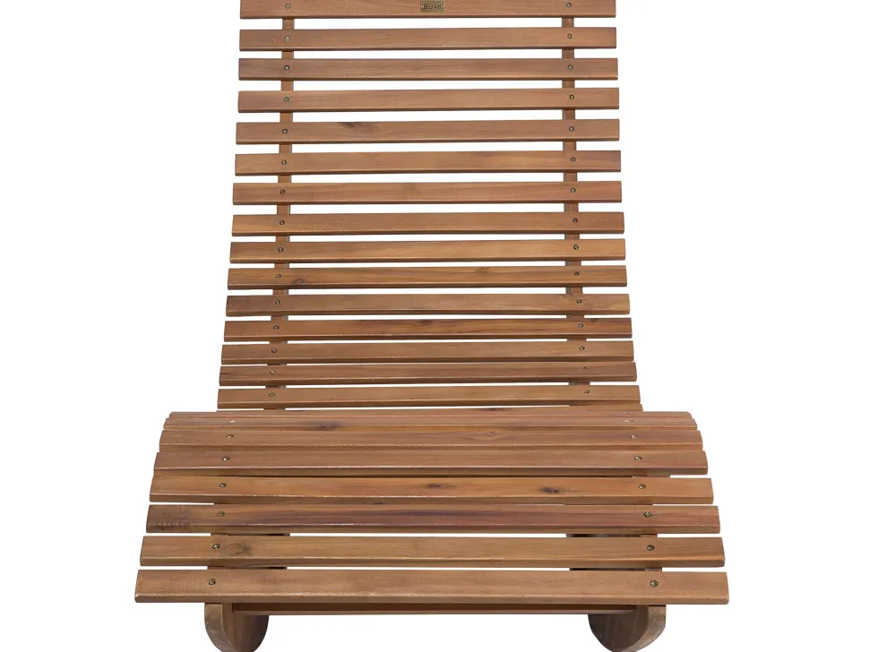 Gartenliege Akazienholz Hellbraun Auflage Taupe Brescia