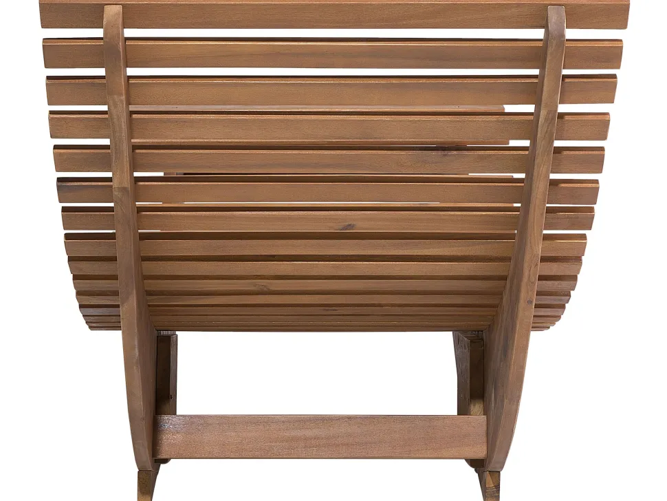 Gartenliege Akazienholz Hellbraun Auflage Taupe Brescia