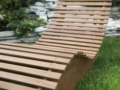 Gartenliege Akazienholz Hellbraun Auflage Taupe Brescia
