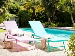Gartenliege Aluminium Textilbespannung Rosa Portofino