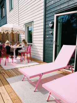 Gartenliege Aluminium Textilbespannung Rosa Portofino