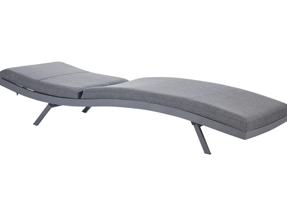 Gartenliege Aluminium Textilbespannung Dunkelgrau Amelia