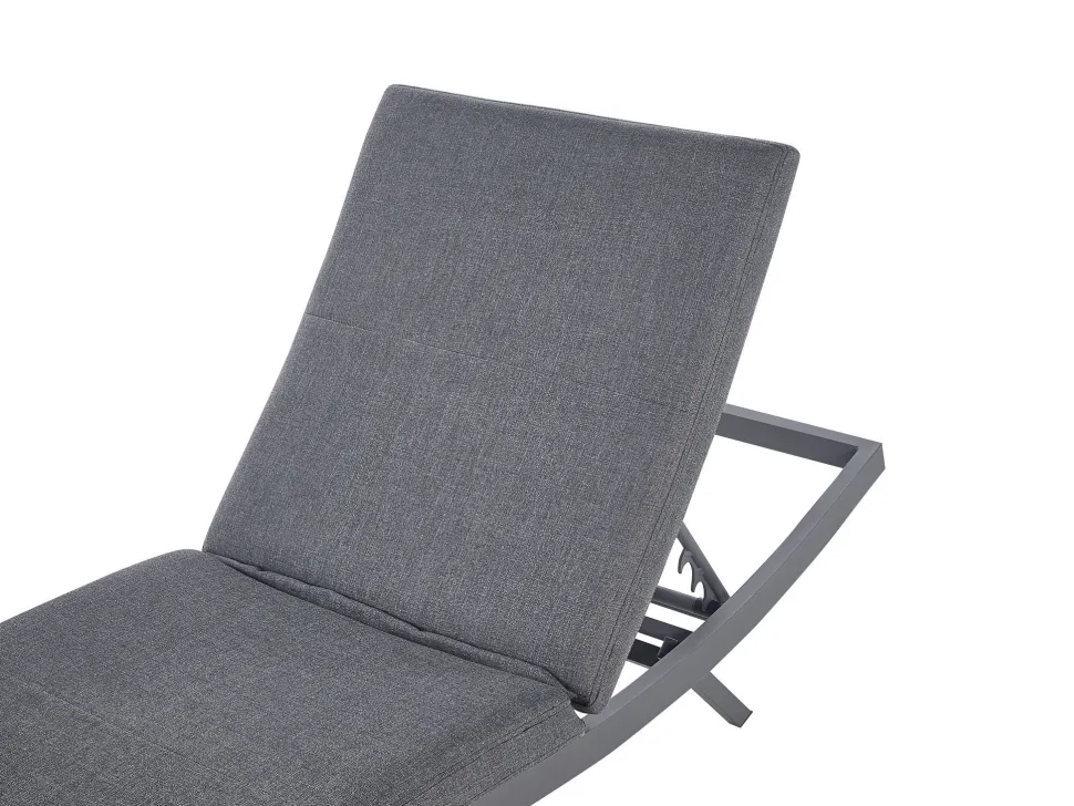 Gartenliege Aluminium Textilbespannung Dunkelgrau Amelia