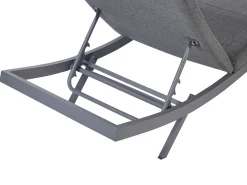 Gartenliege Aluminium Textilbespannung Dunkelgrau Amelia