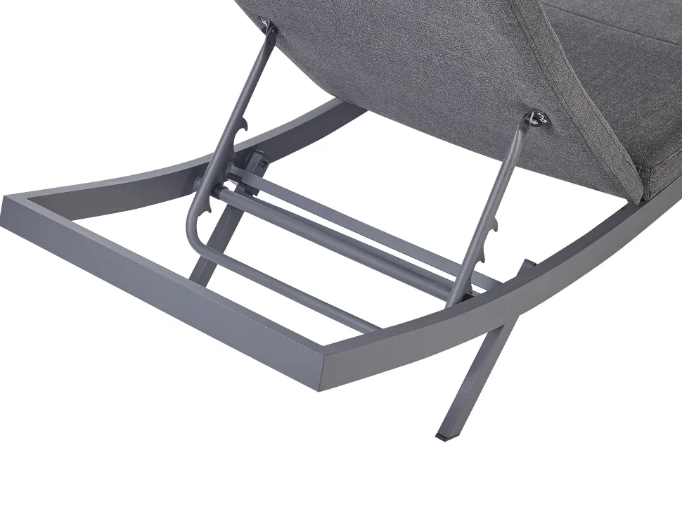 Gartenliege Aluminium Textilbespannung Dunkelgrau Amelia