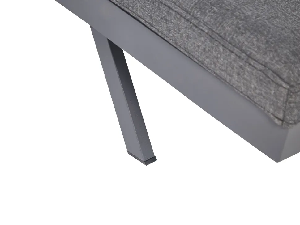 Gartenliege Aluminium Textilbespannung Dunkelgrau Amelia