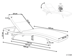 Gartenliege Aluminium Textilbespannung Dunkelgrau Amelia