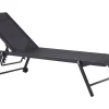 Gartenliege Aluminium Textilbespannung Schwarz Portofino