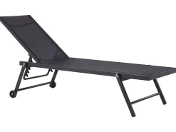 Gartenliege Aluminium Textilbespannung Schwarz Portofino