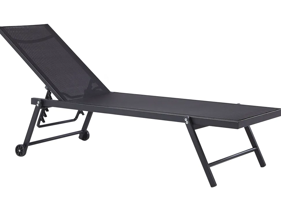 Gartenliege Aluminium Textilbespannung Schwarz Portofino