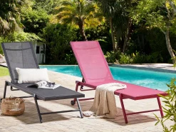 Gartenliege Aluminium Textilbespannung Schwarz Portofino