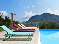 Gartenliege Aluminium Textilbespannung Schwarz Portofino