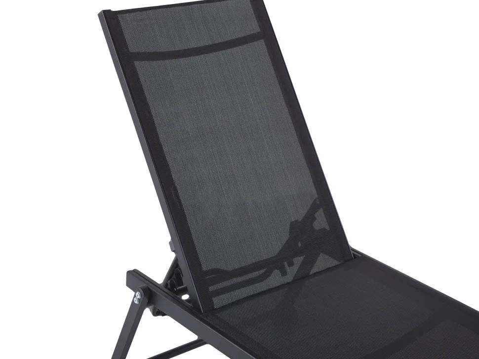 Gartenliege Aluminium Textilbespannung Schwarz Portofino