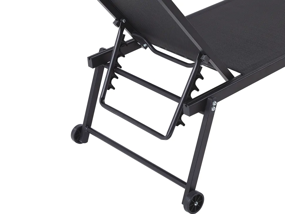 Gartenliege Aluminium Textilbespannung Schwarz Portofino