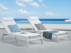Gartenliege Aluminium Textilbespannung Weis Catania Ii