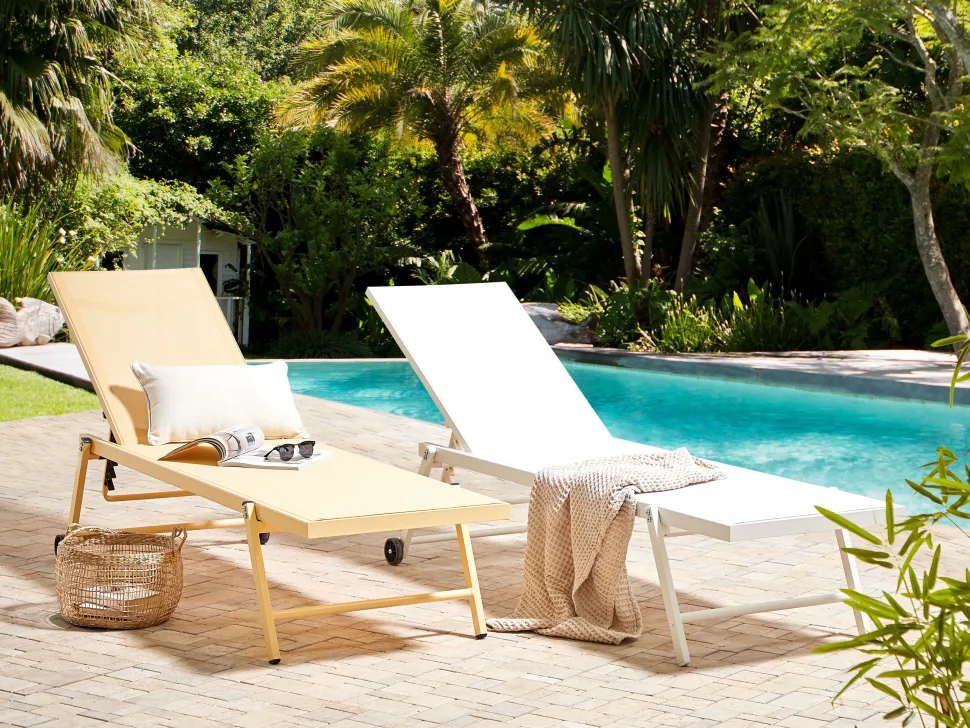 Gartenliege Aluminium Textilbespannung Gelb Portofino