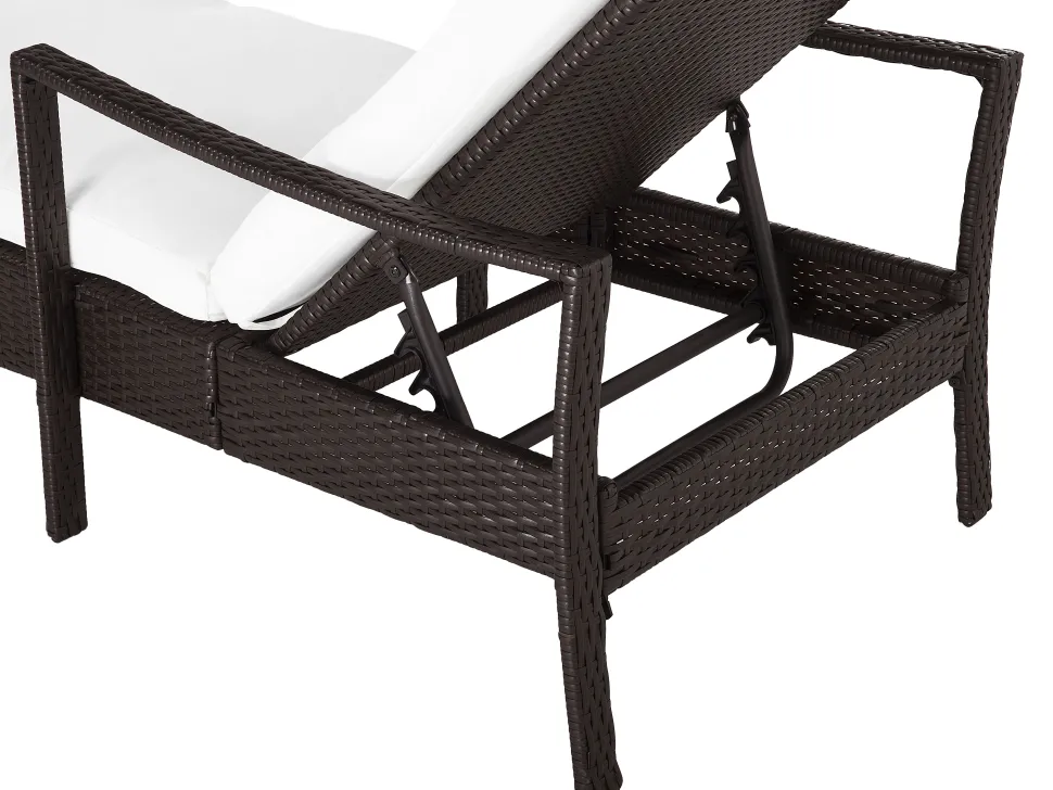 Gartenliege Rattan Braun Auflage Weis Vasto