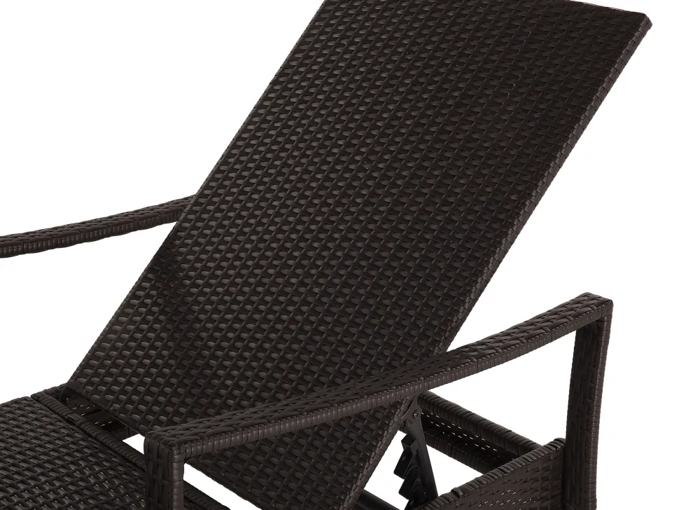 Gartenliege Rattan Braun Auflage Weis Vasto